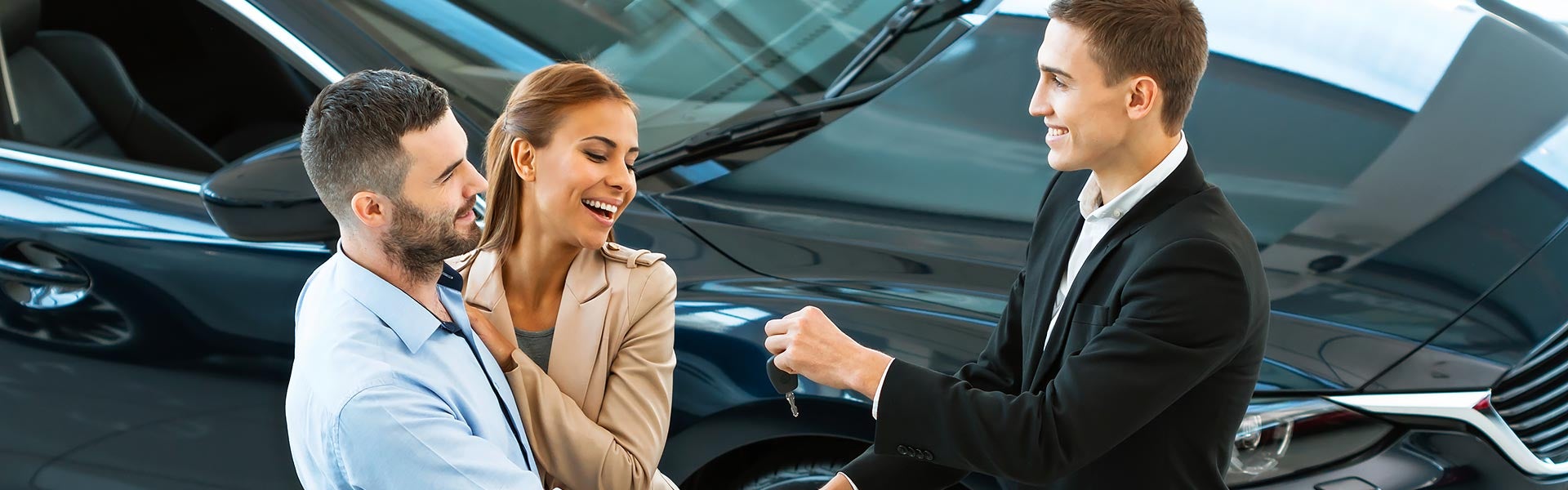 Customers talking to a salesman 